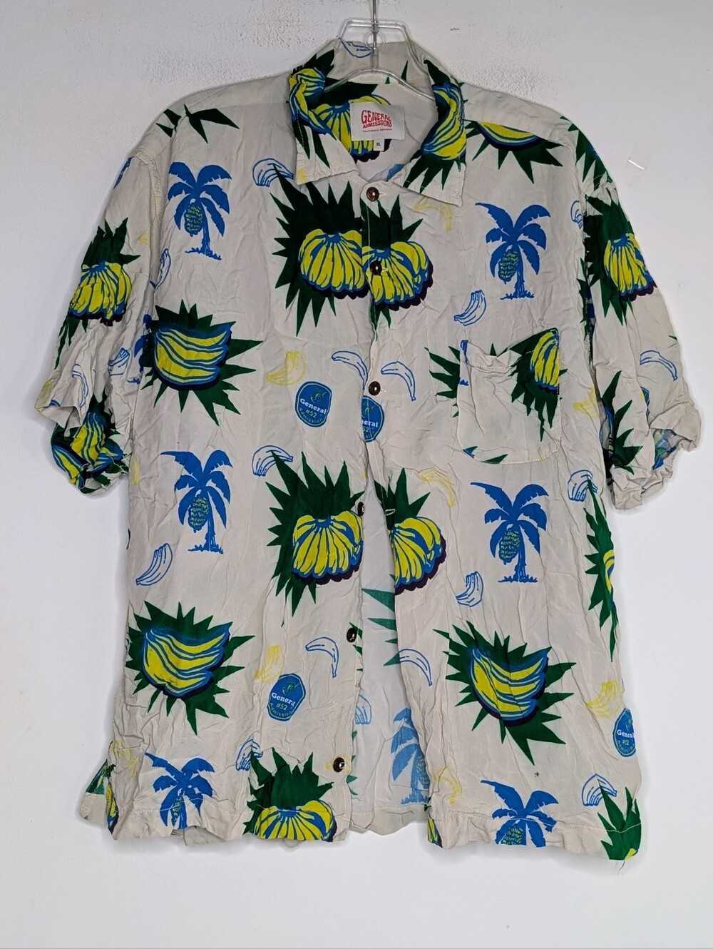 General Admission California Obscura BANANA 🍌 PRINT 🍌 Button Down Casual Shirt